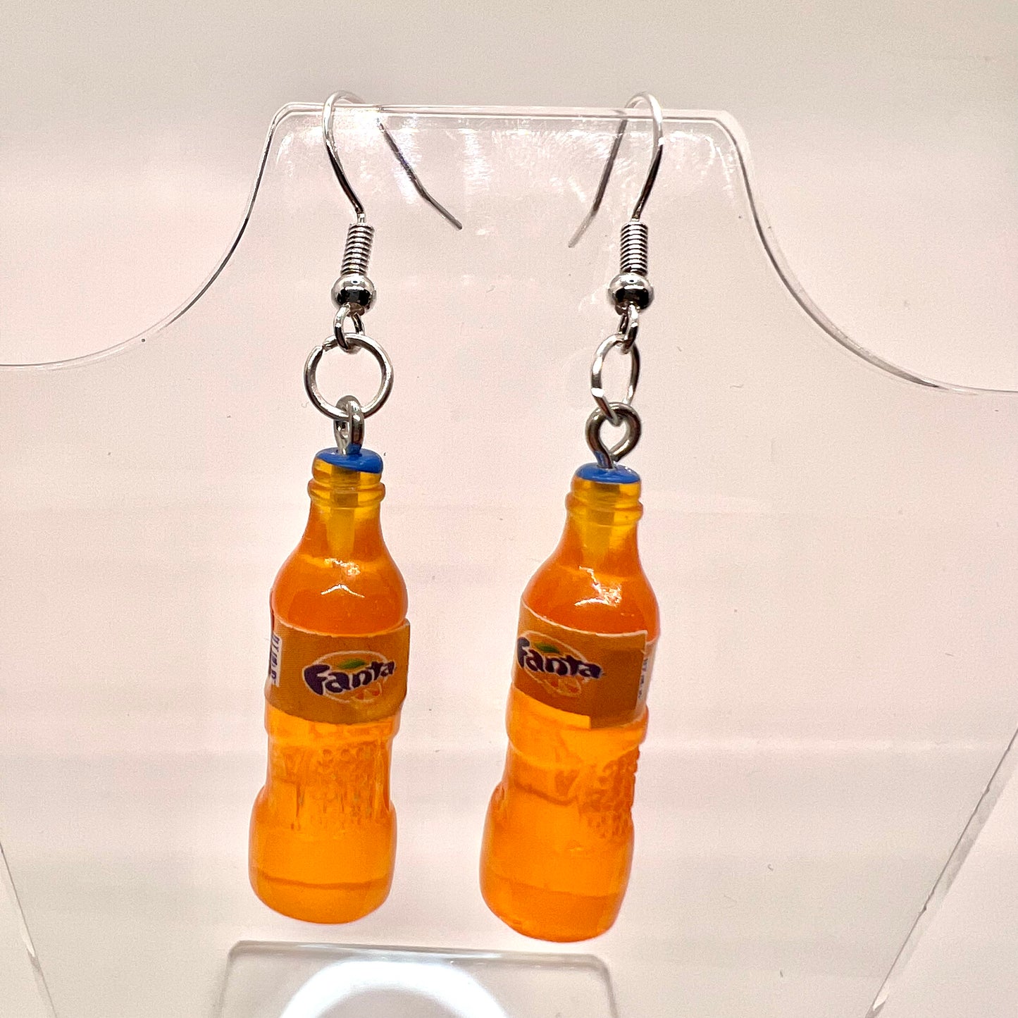 Orange Fanta Bottle Earrings