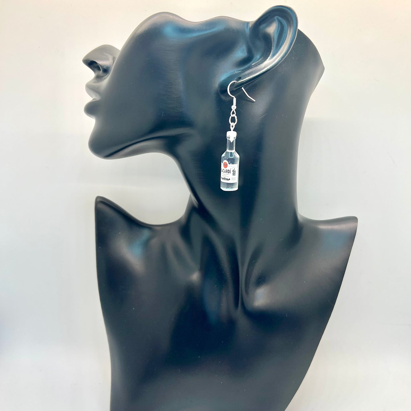 Bacardi Rum Bottle Earrings