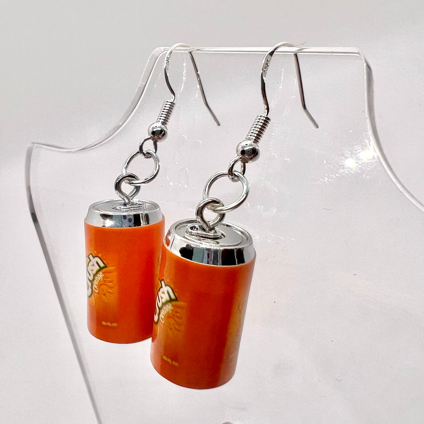 Orange Crush Soda Can Earrings