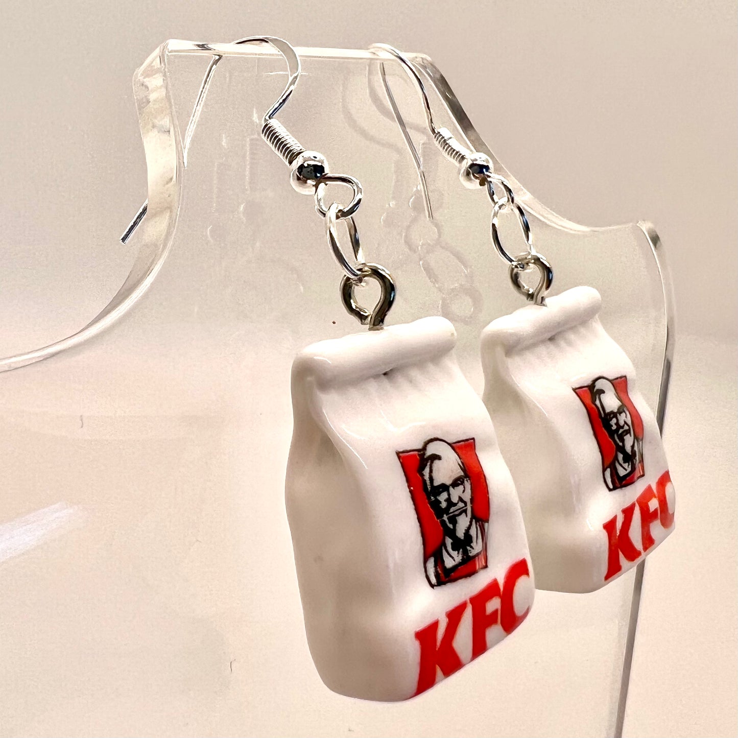 KFC Takeaway Bag Earrings