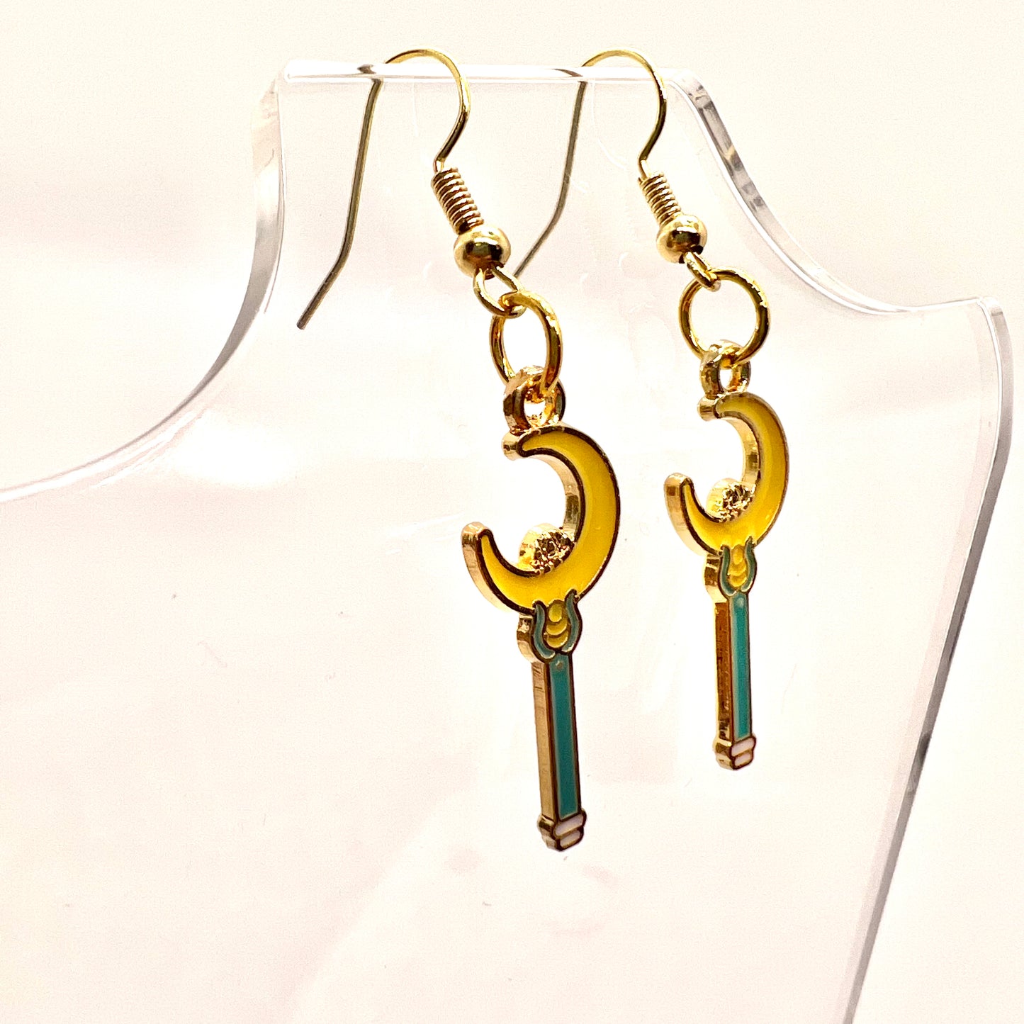 Crescent Moon Wand Earrings