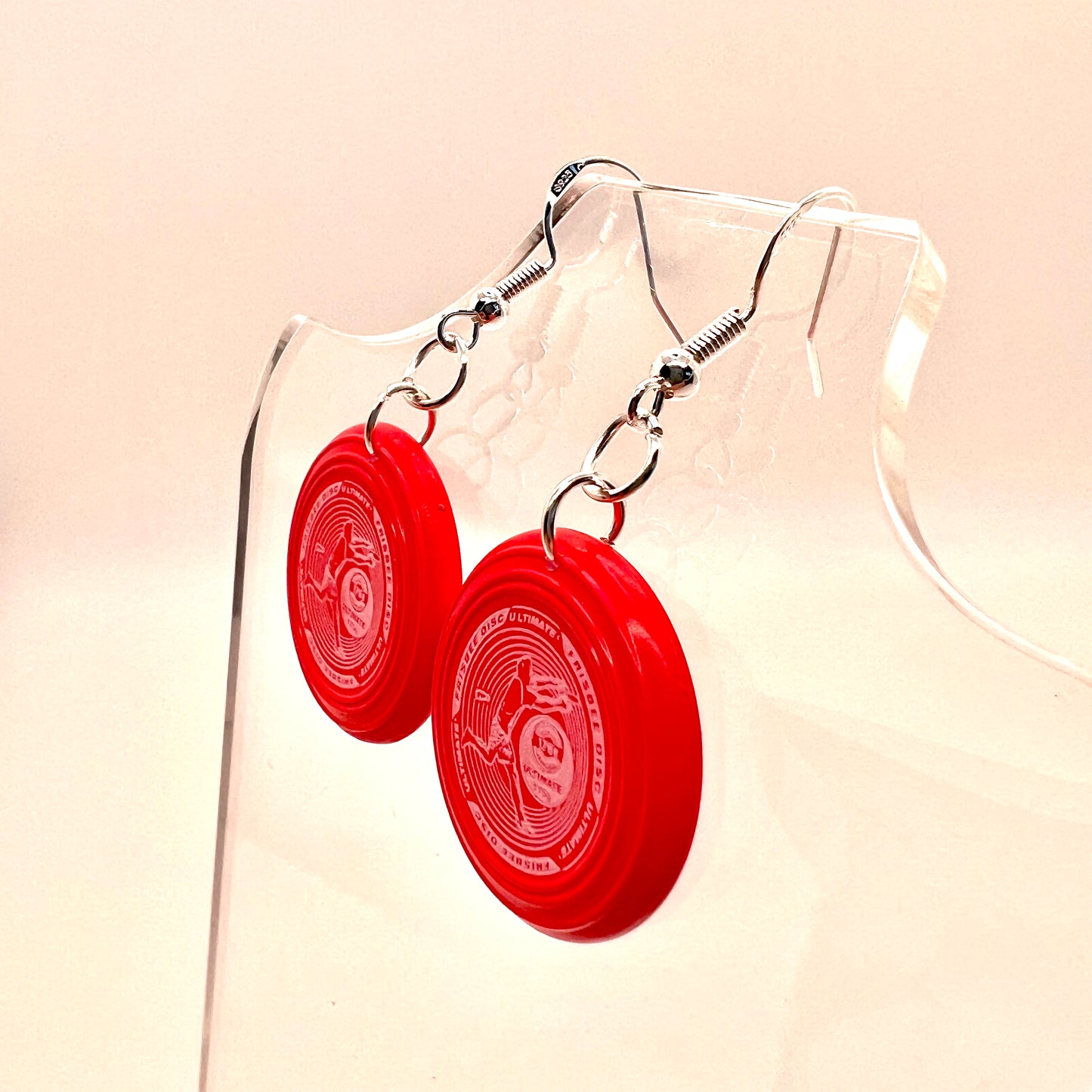 Red Frisbee Earrings