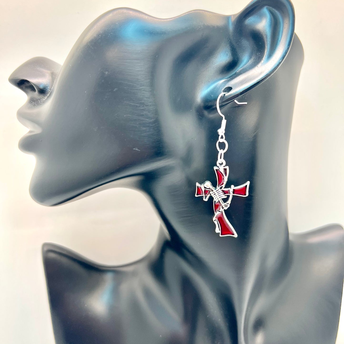 Skeleton & Iron Cross Earrings