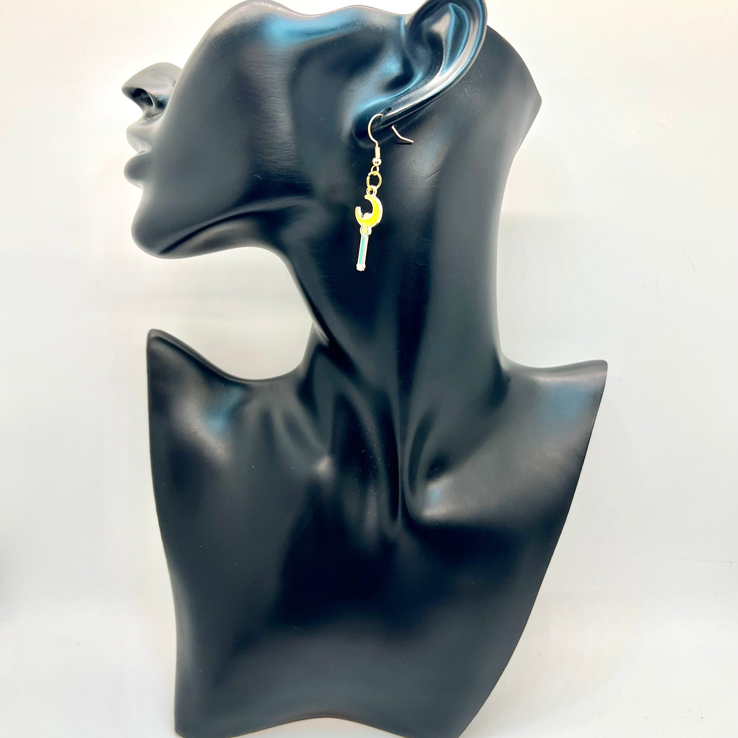 Crescent Moon Wand Earrings
