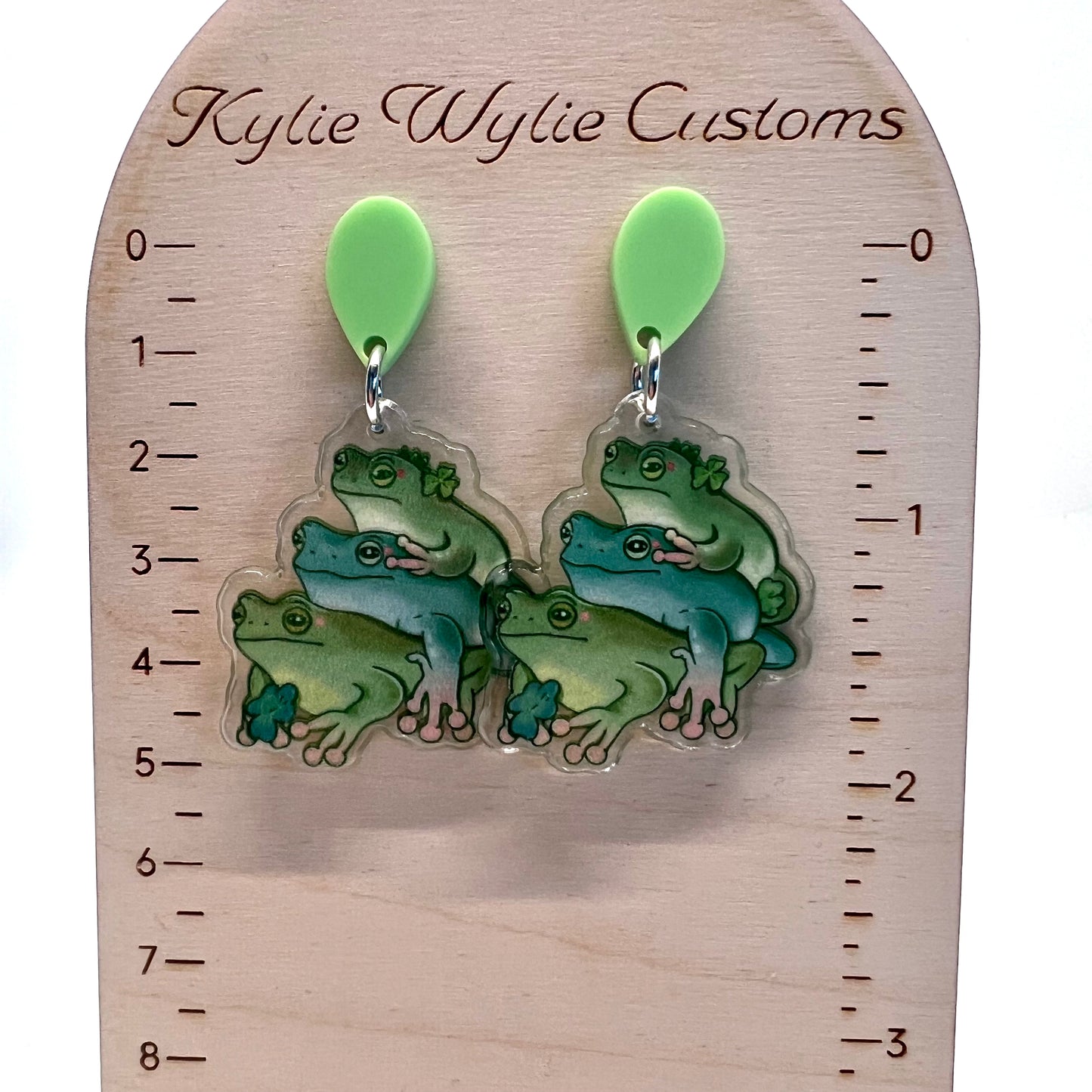 Green Frog Earrings