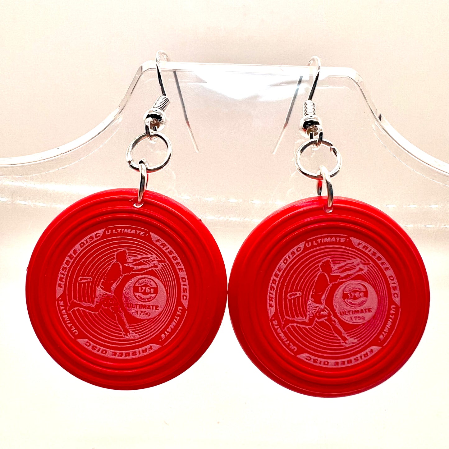 Red Frisbee Earrings