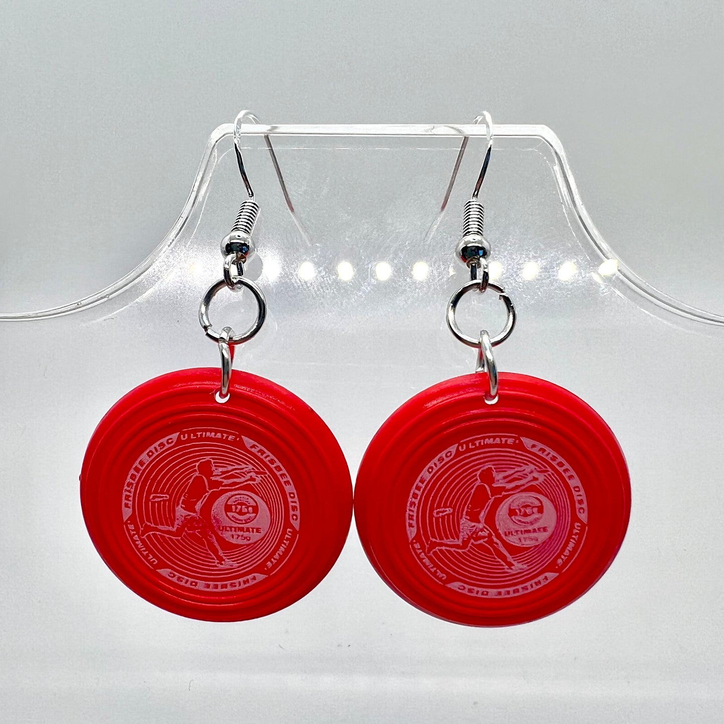 Red Frisbee Earrings