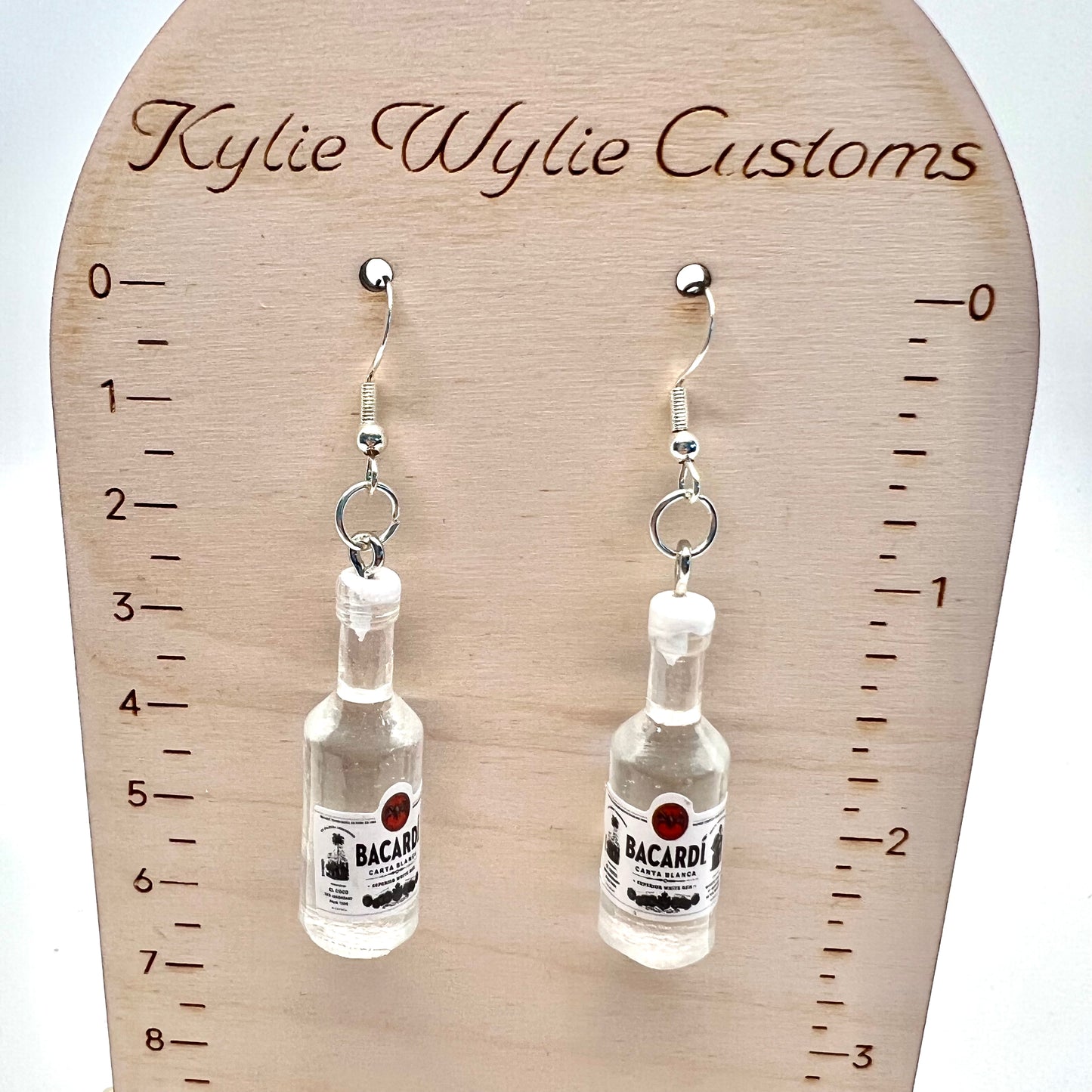 Bacardi Rum Bottle Earrings
