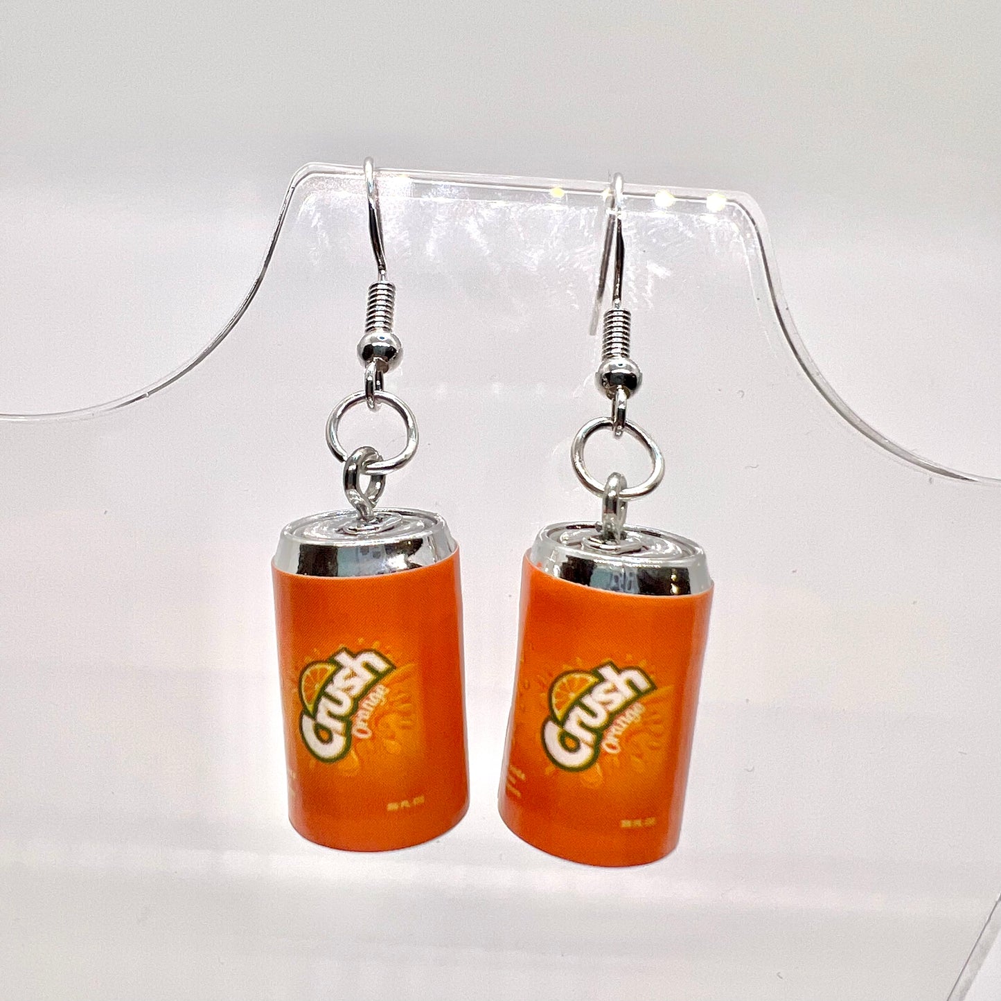 Orange Crush Soda Can Earrings