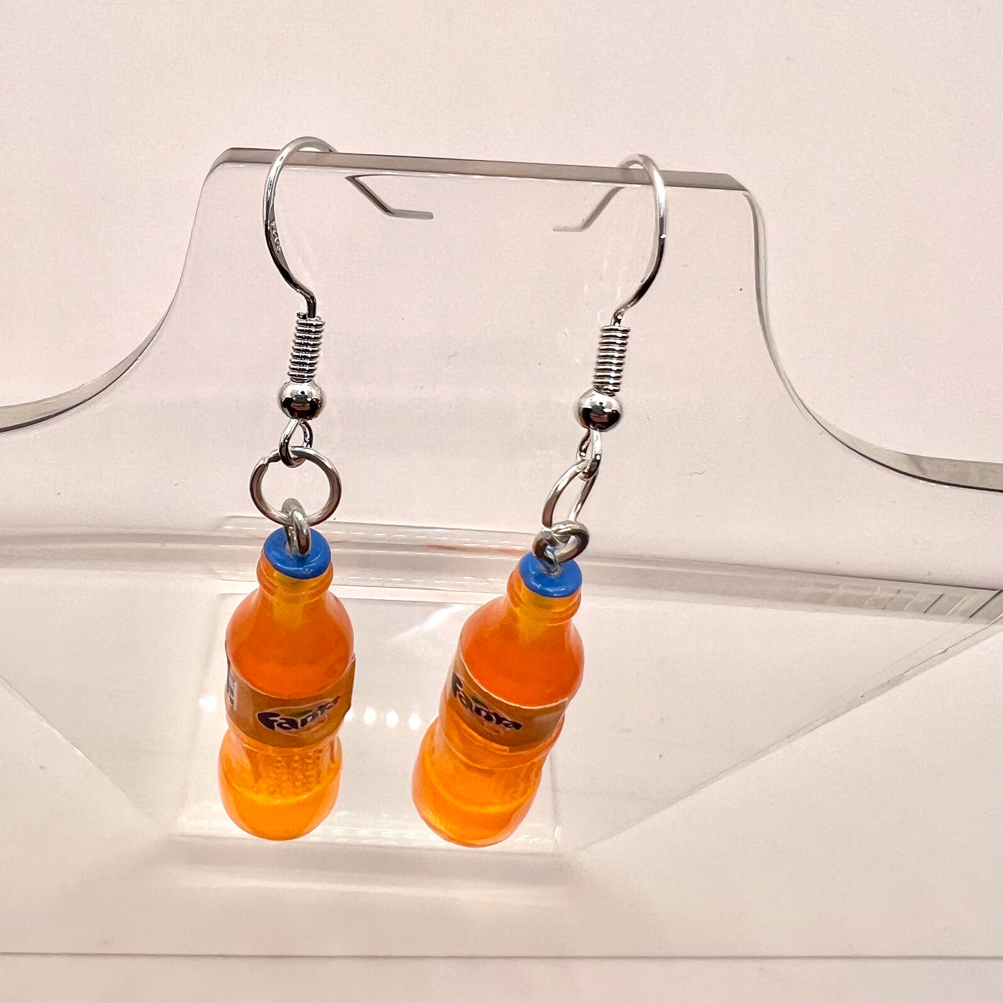 Orange Fanta Bottle Earrings