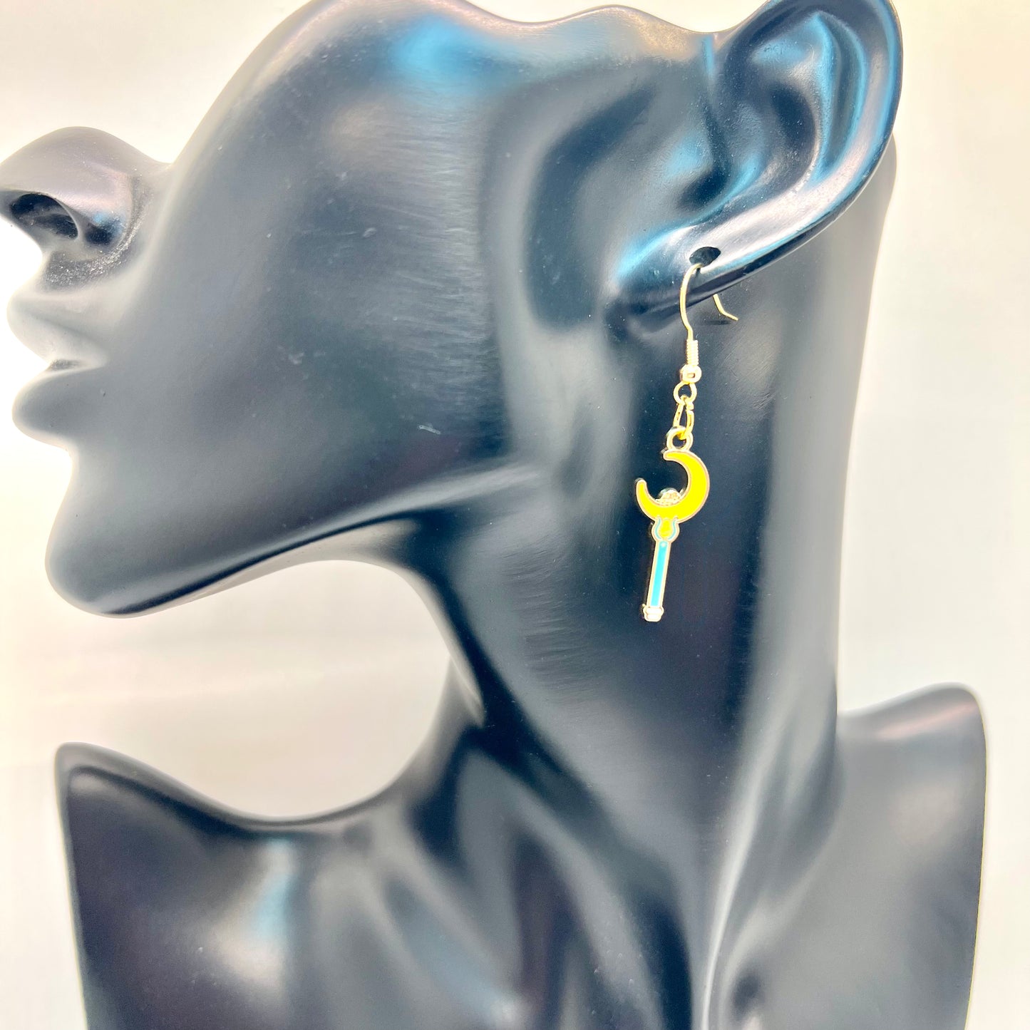 Crescent Moon Wand Earrings