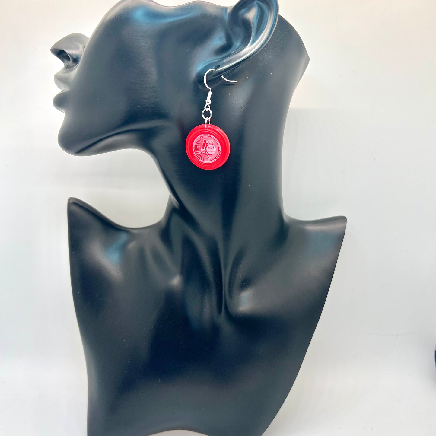 Red Frisbee Earrings