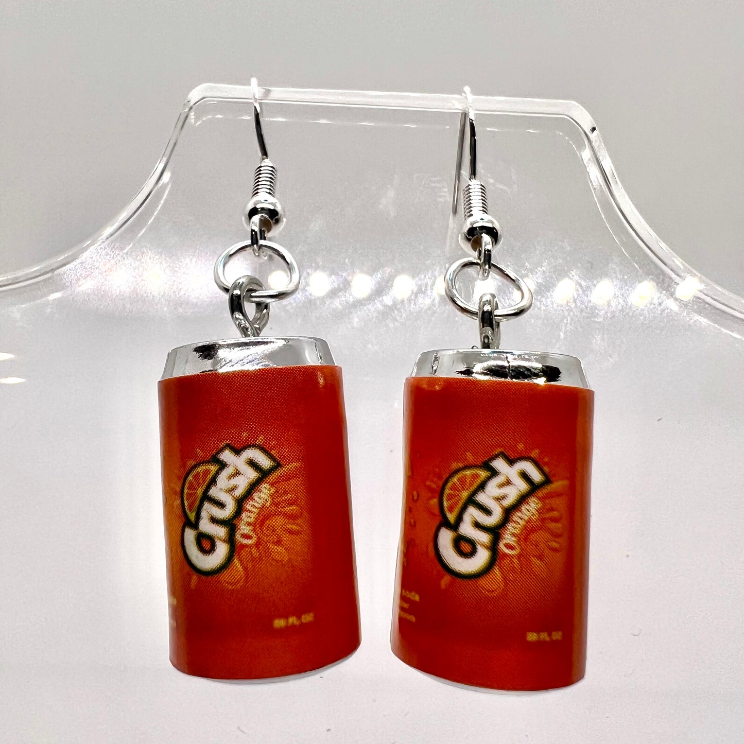 Orange Crush Soda Can Earrings