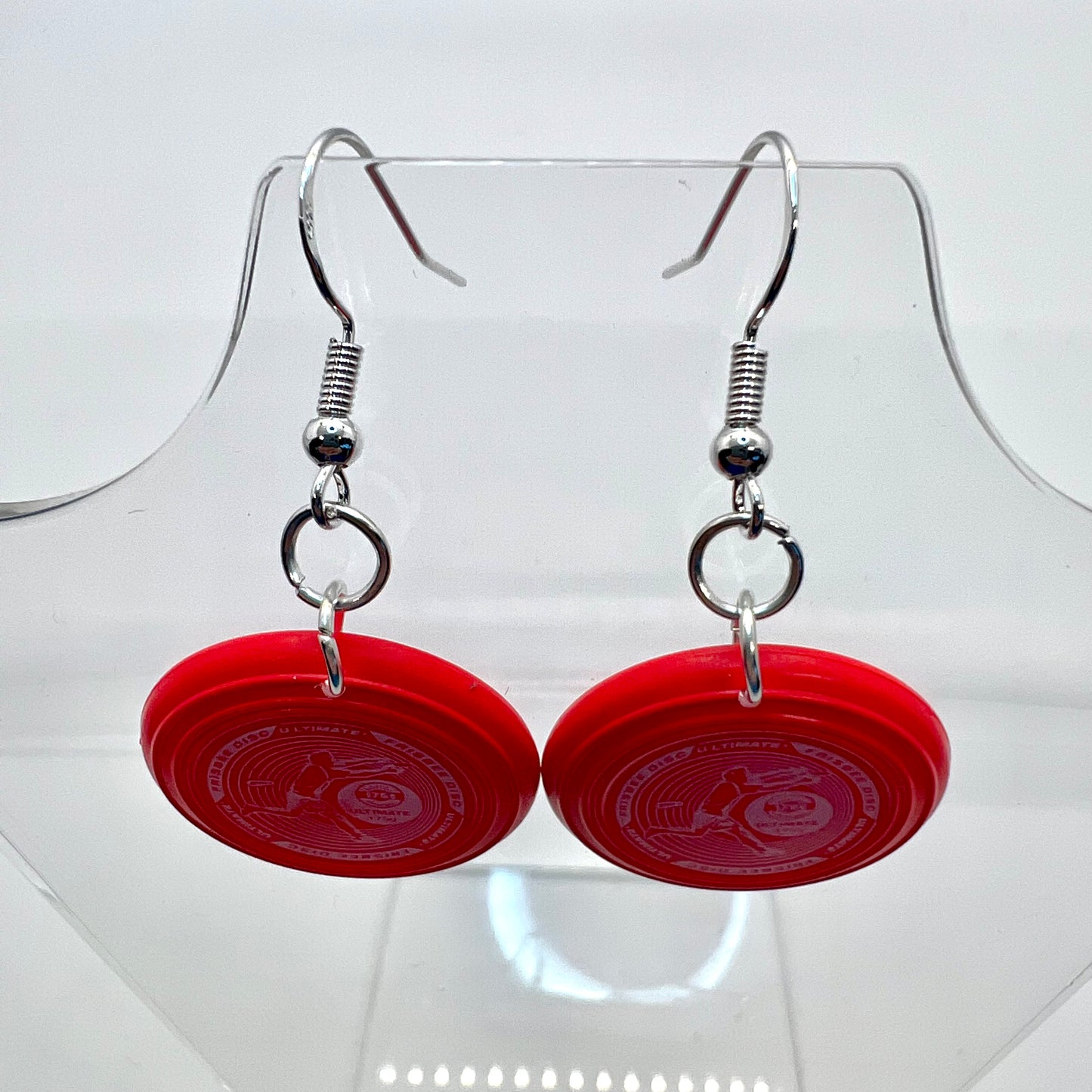 Red Frisbee Earrings