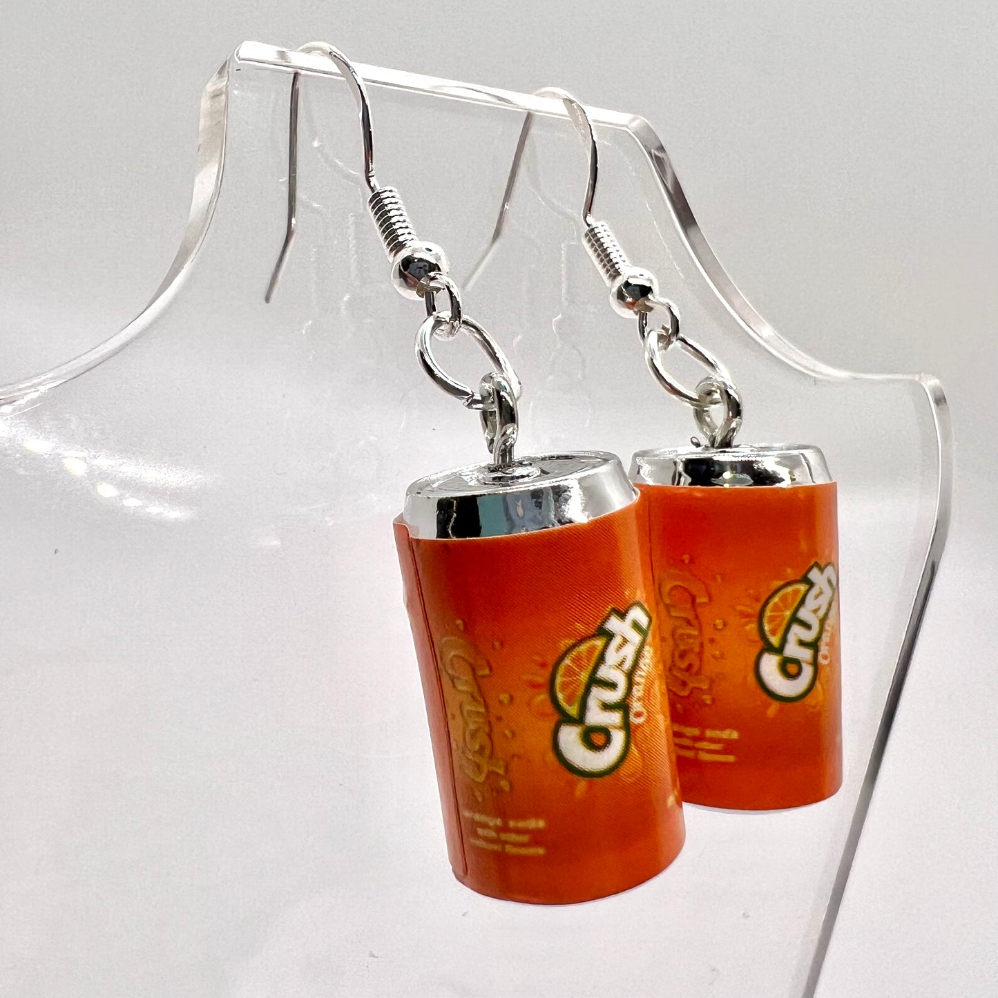 Orange Crush Soda Can Earrings