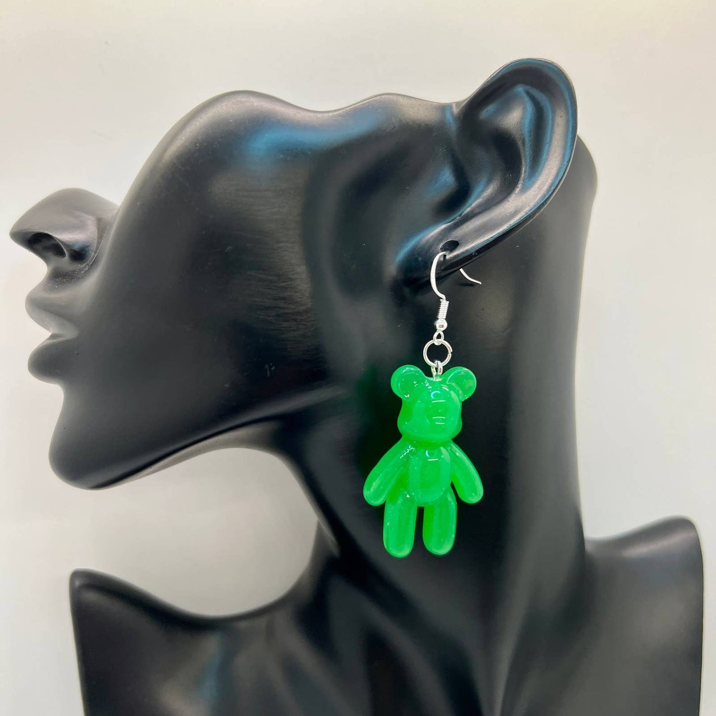 Large Glitter Bear Earrings