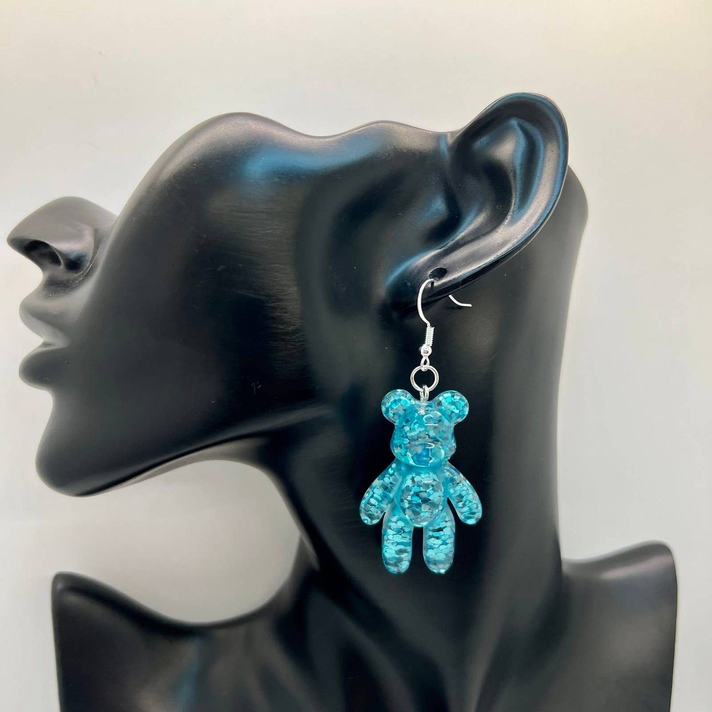 Large Glitter Bear Earrings