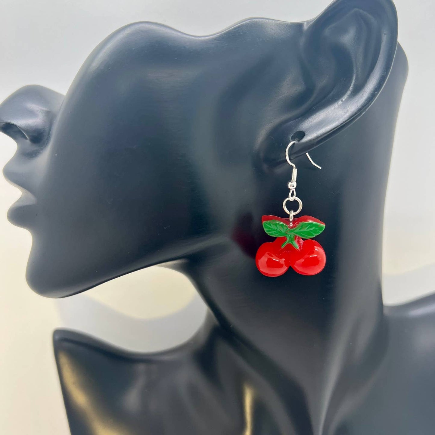 Cherry Earrings - Fruit Earrings - Red Cherries Summer Earrings