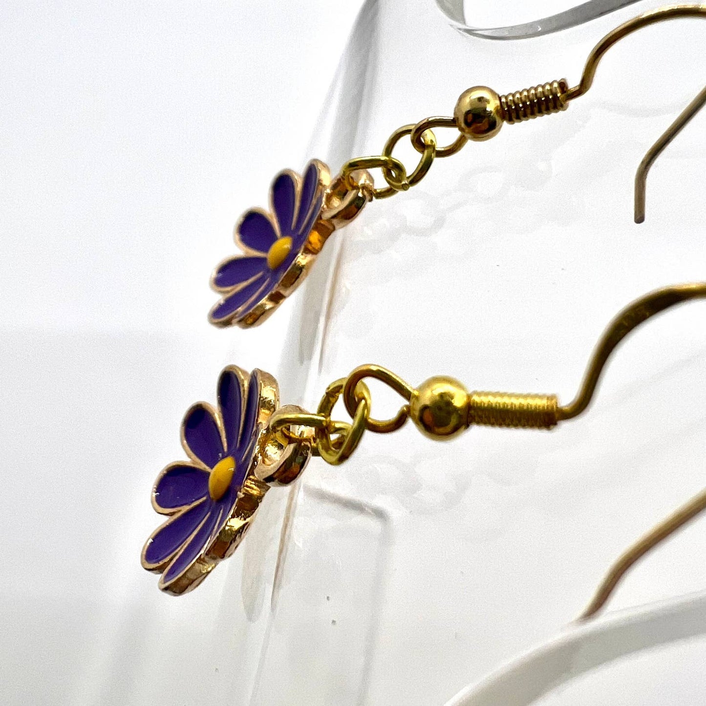 Purple Flower Earrings