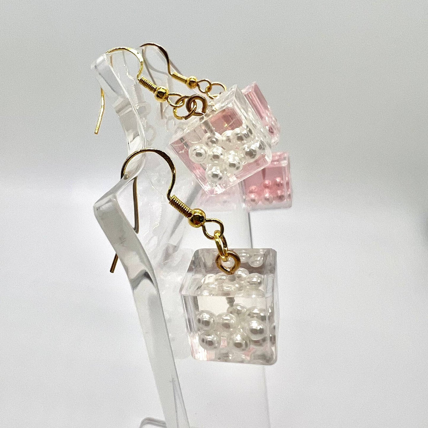 Pearl Ice Cube Earrings