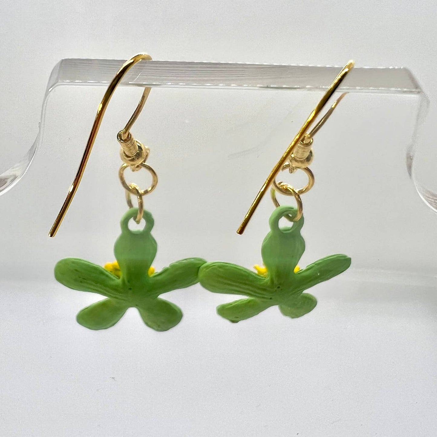 Green Flower Earrings