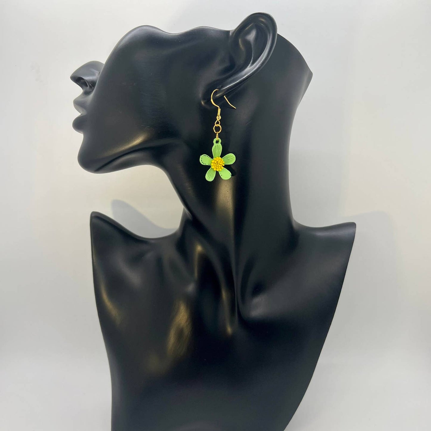Green Flower Earrings