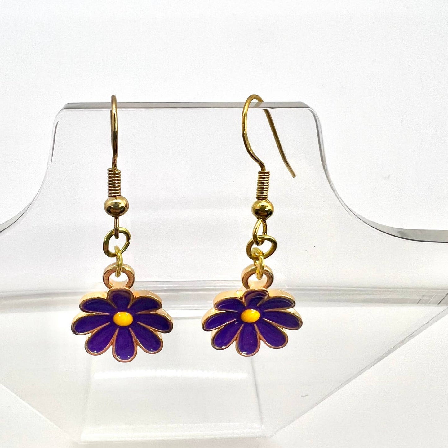 Purple Flower Earrings