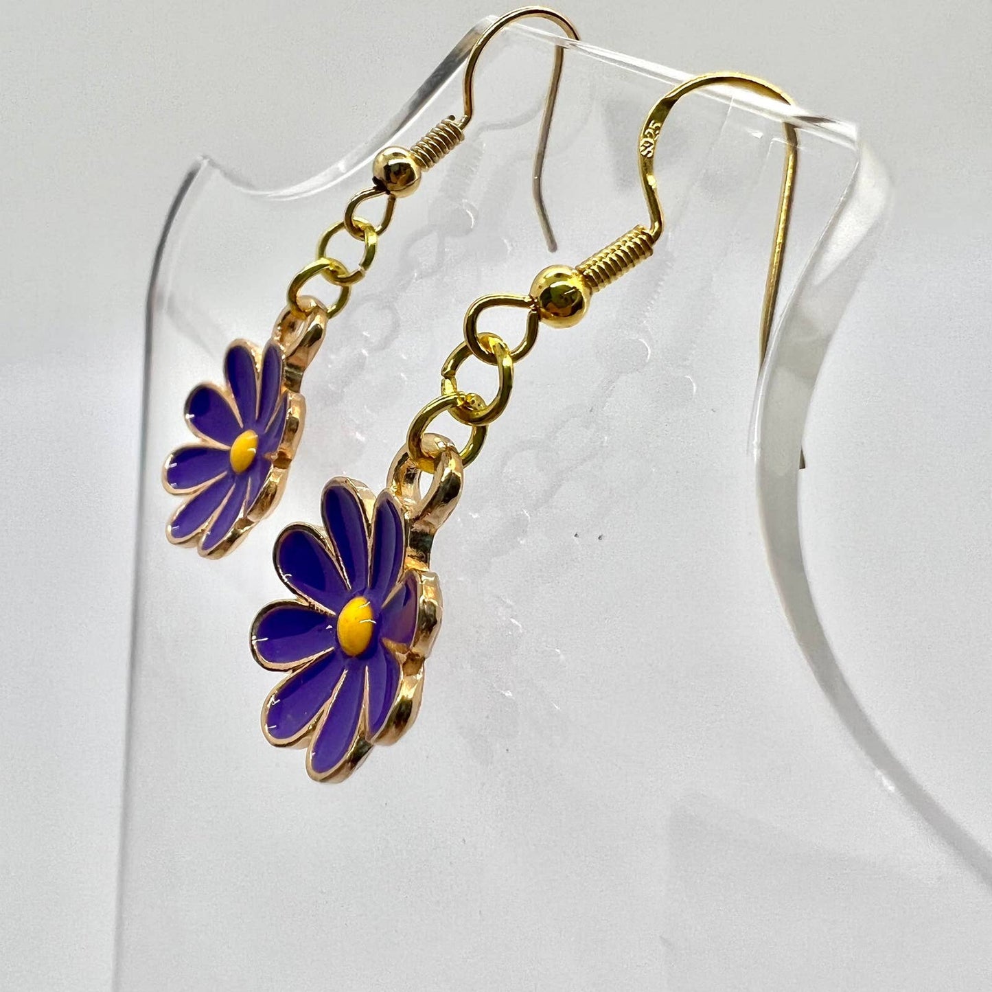 Purple Flower Earrings