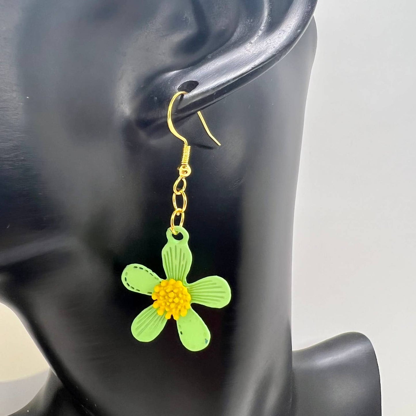 Green Flower Earrings