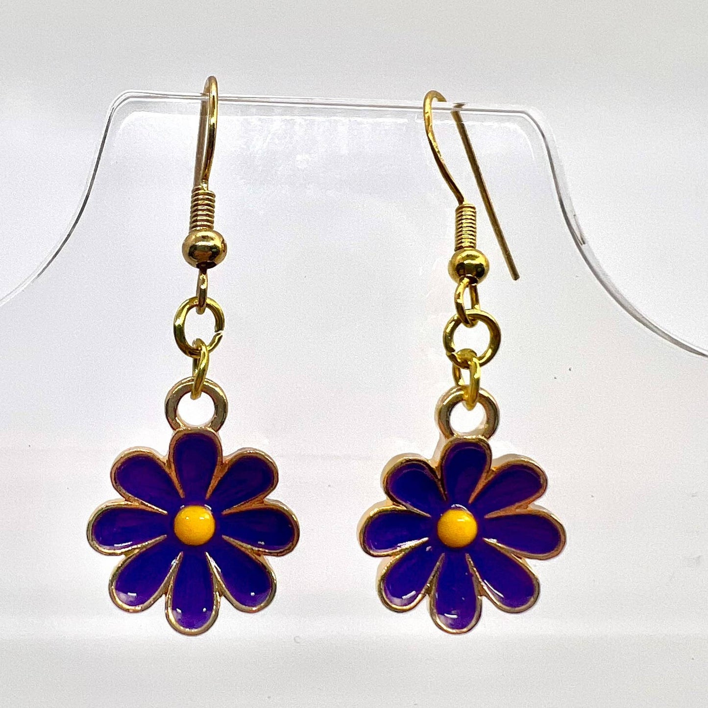 Purple Flower Earrings