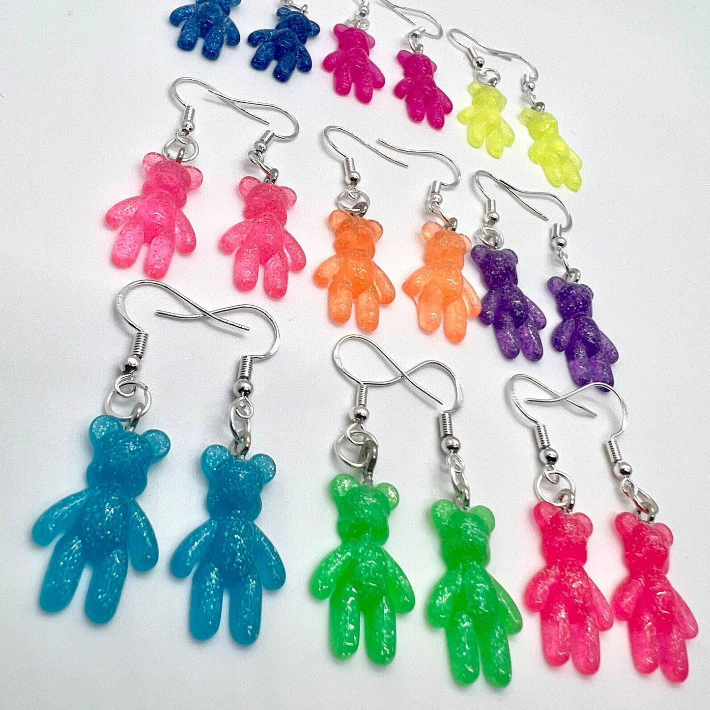 Mini Glitter Gummy Bear Earrings