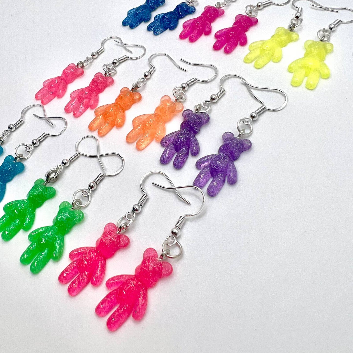 Mini Glitter Gummy Bear Earrings