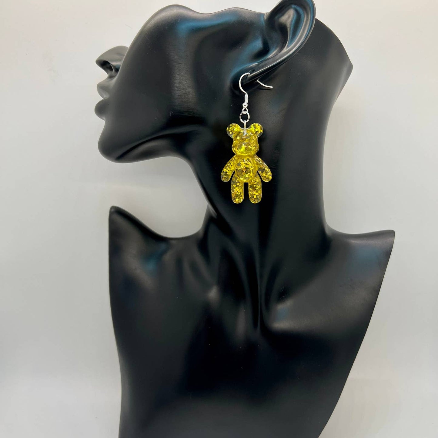 Large Glitter Bear Earrings