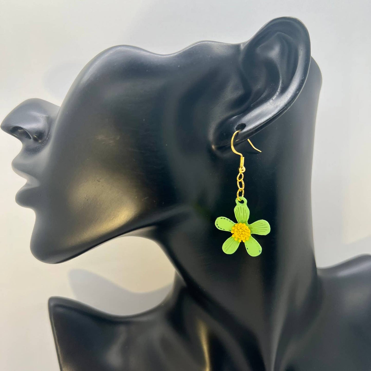 Green Flower Earrings