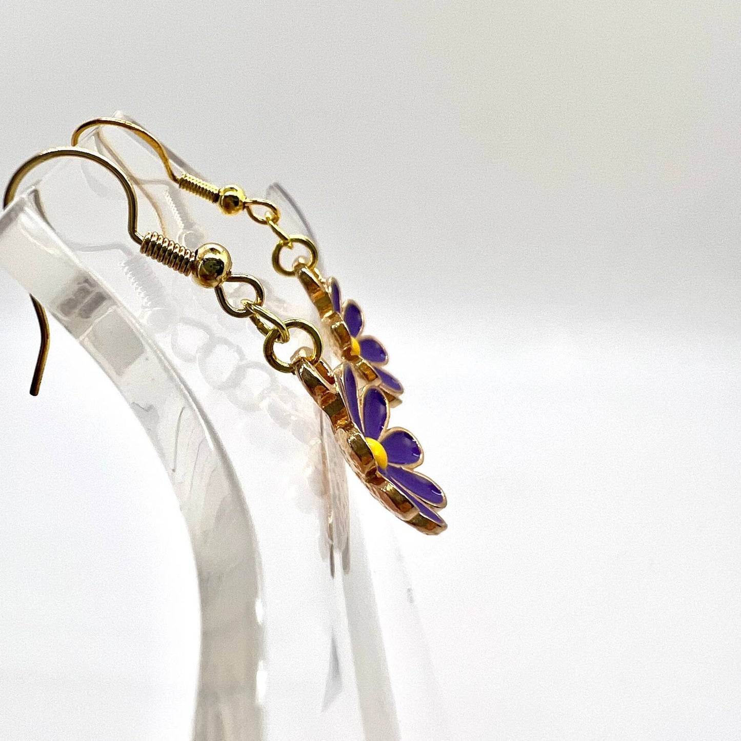 Purple Flower Earrings