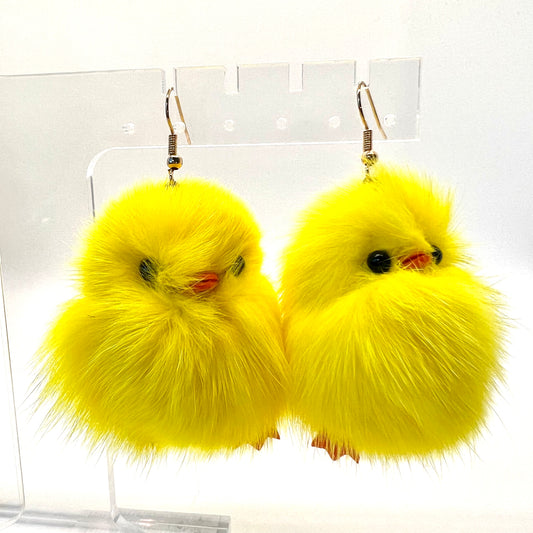 Fuzzy Chick Earrings