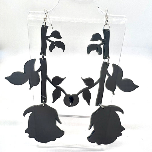 Black Rose Earrings