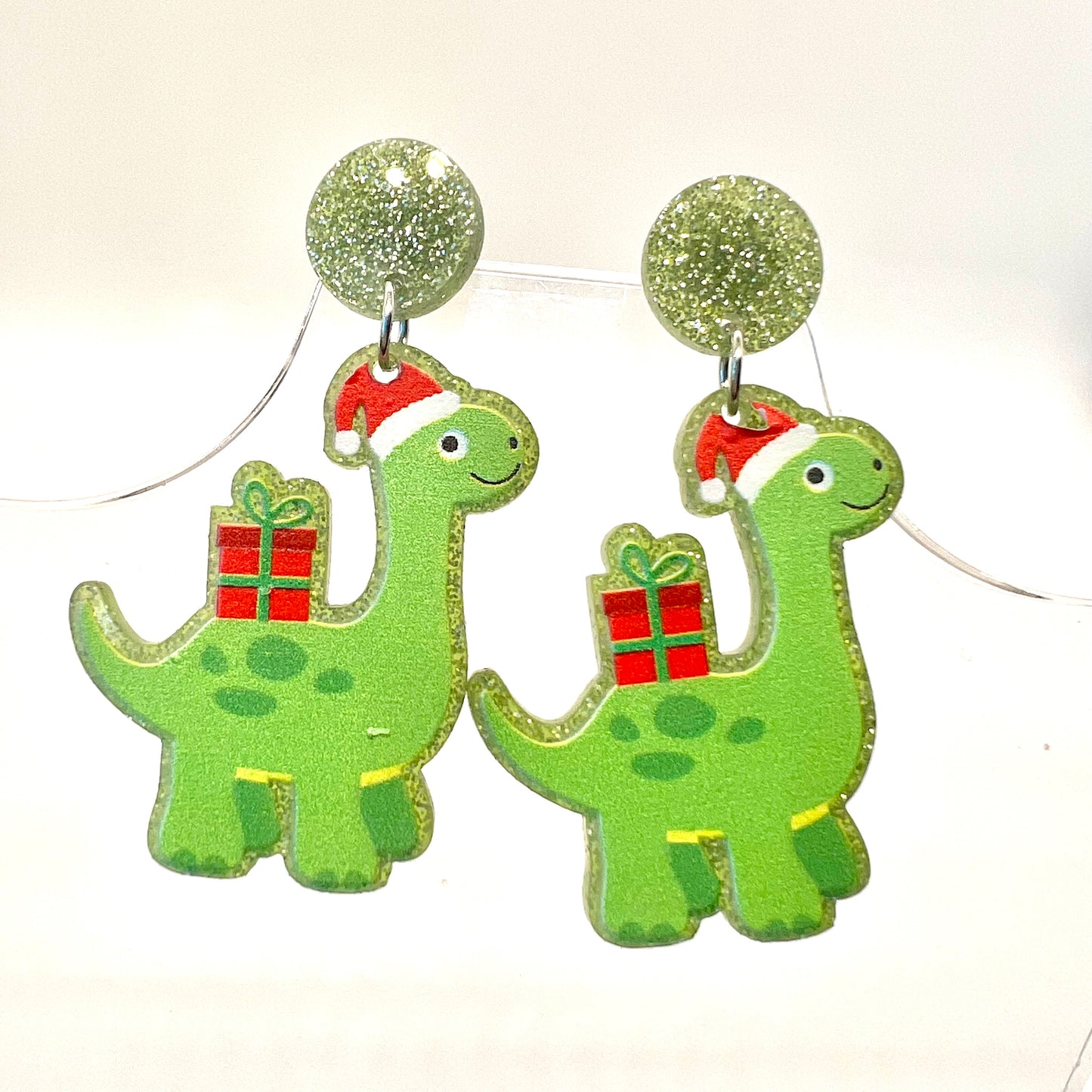 Christmas Dino Earrings