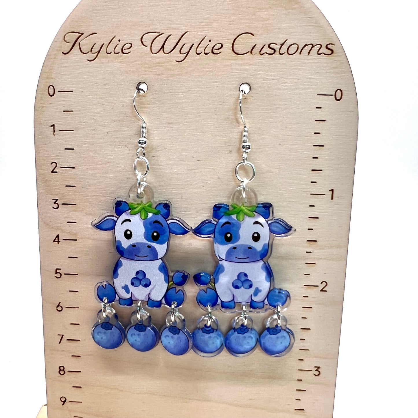 Blueberry Cow Earrings