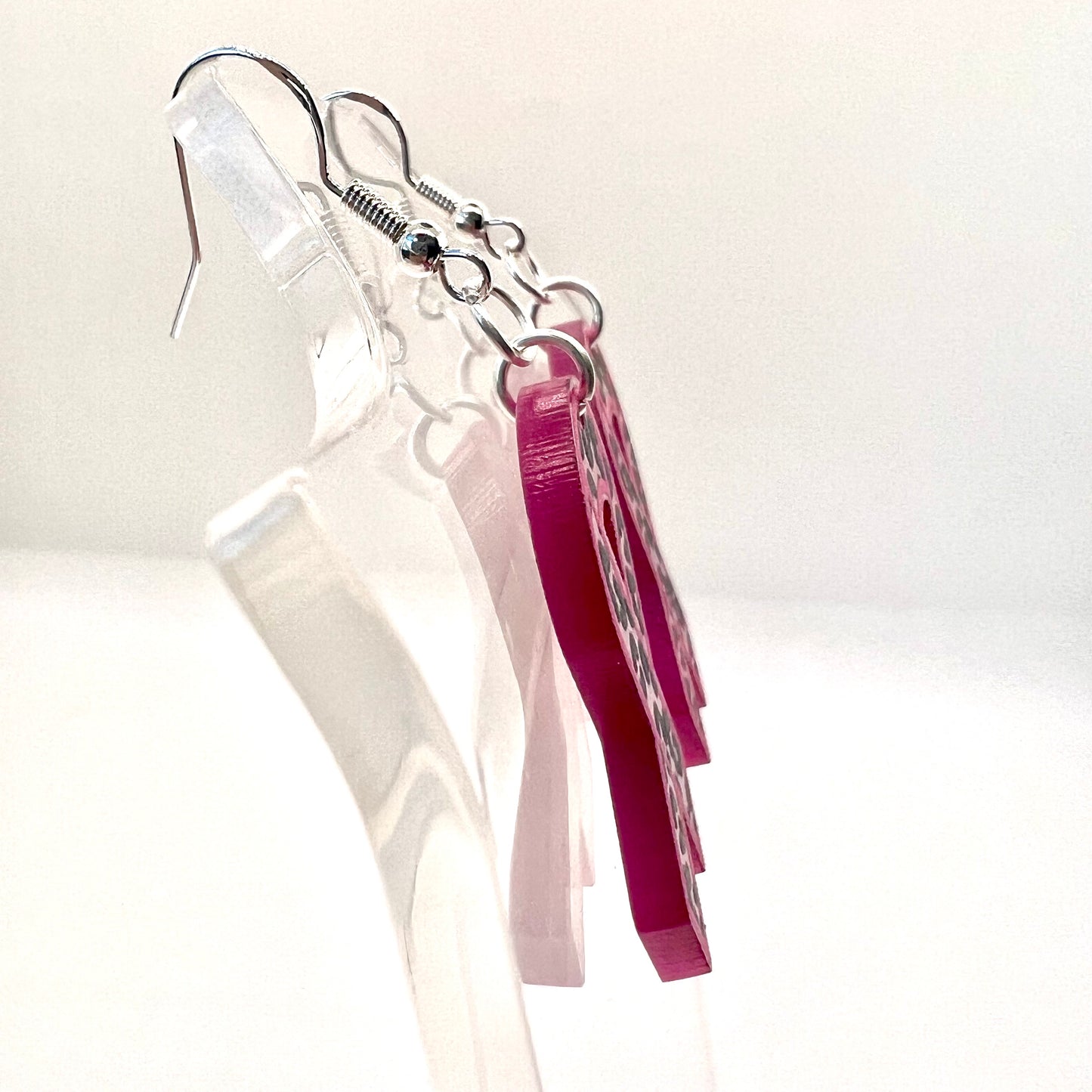 Breast Cancer Awareness Ribbon Earrings