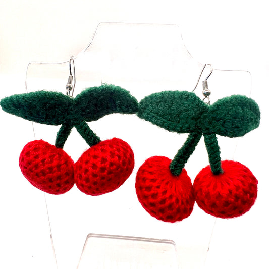 Crochet Cherries Earrings