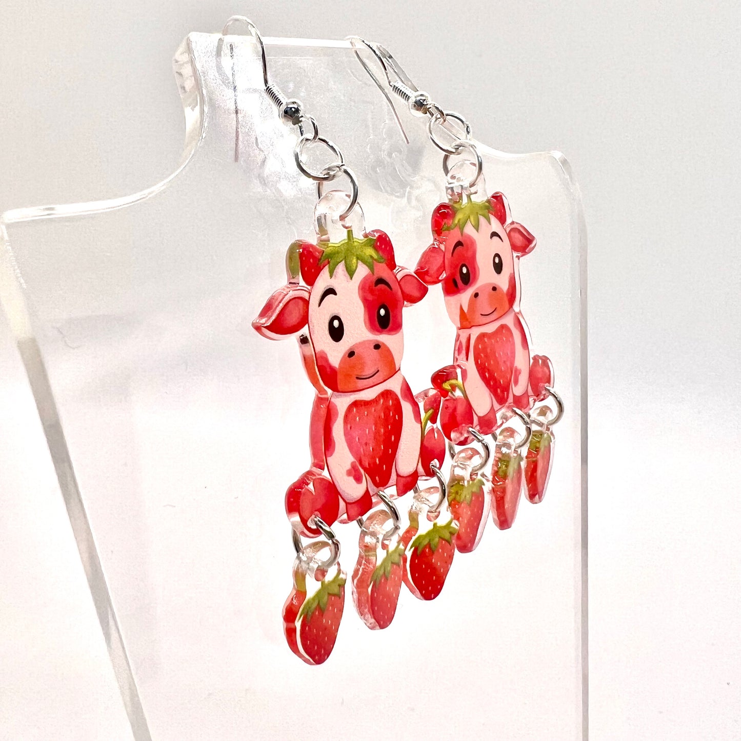 Strawberry Cow Earrings