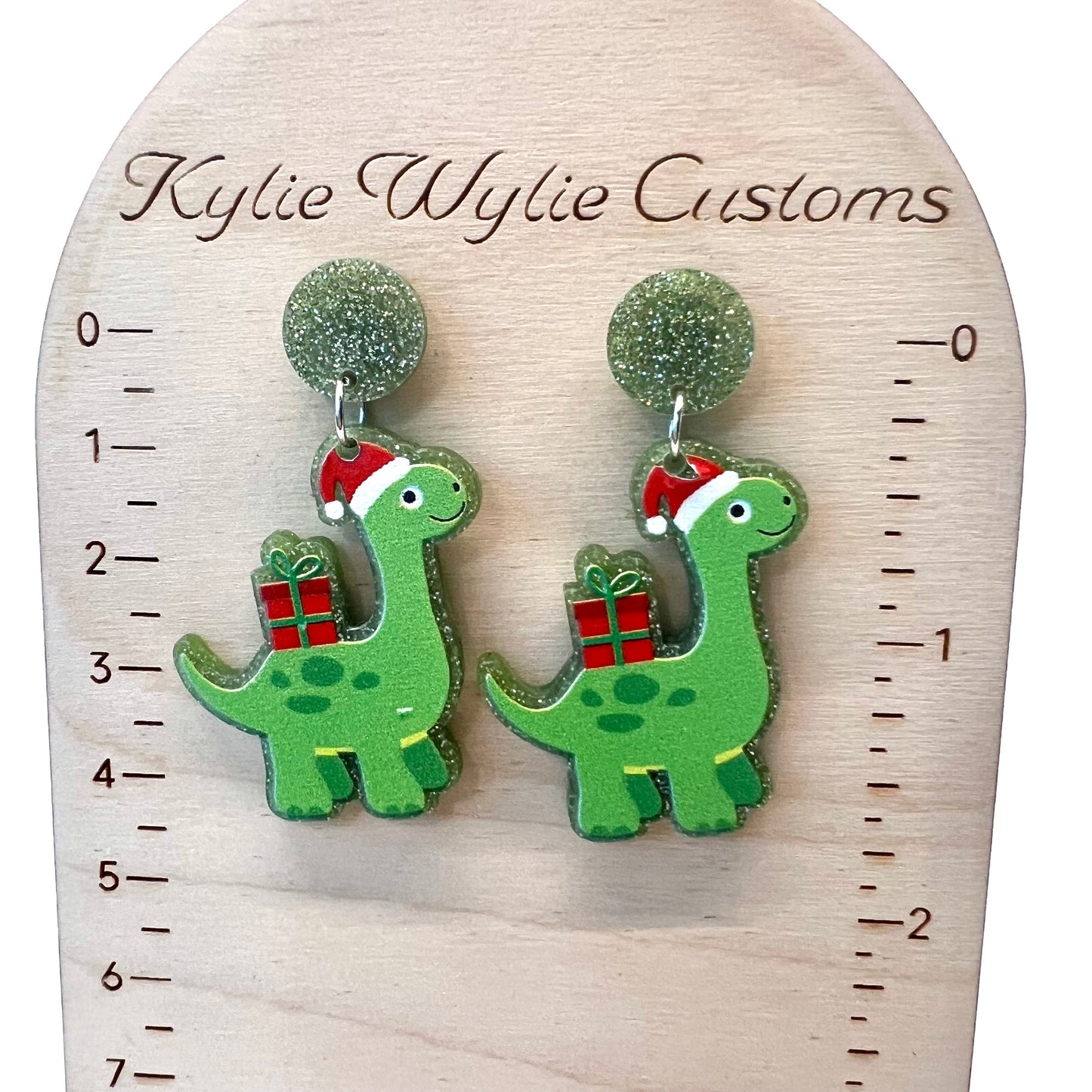 Christmas Dino Earrings