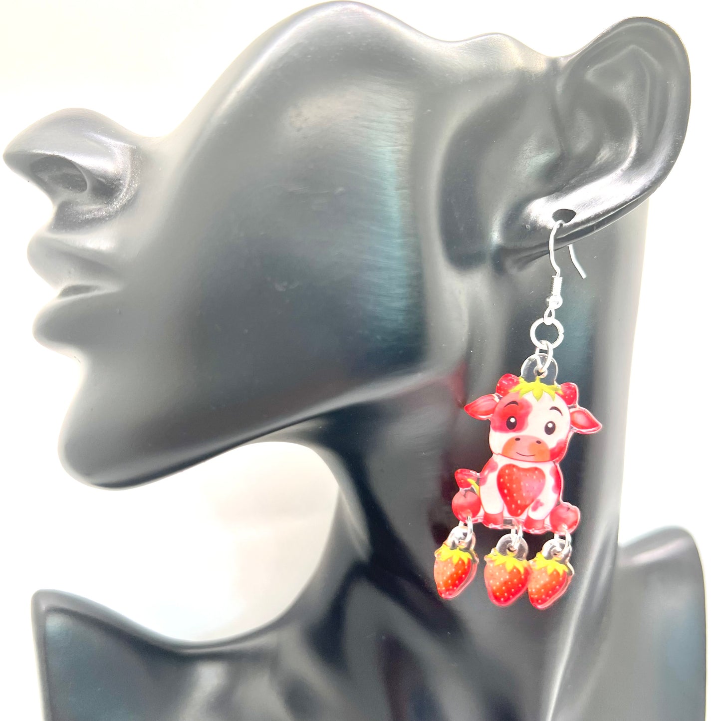 Strawberry Cow Earrings