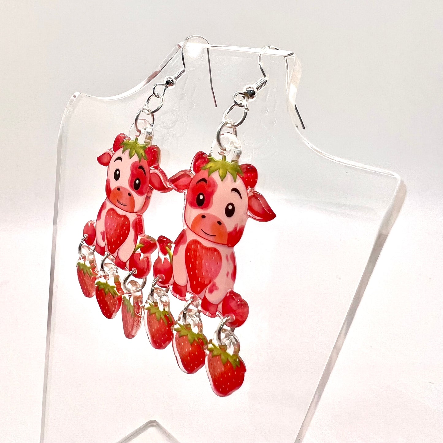 Strawberry Cow Earrings