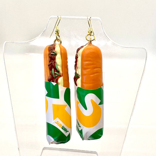 Philly Cheesesteak Subway Earrings