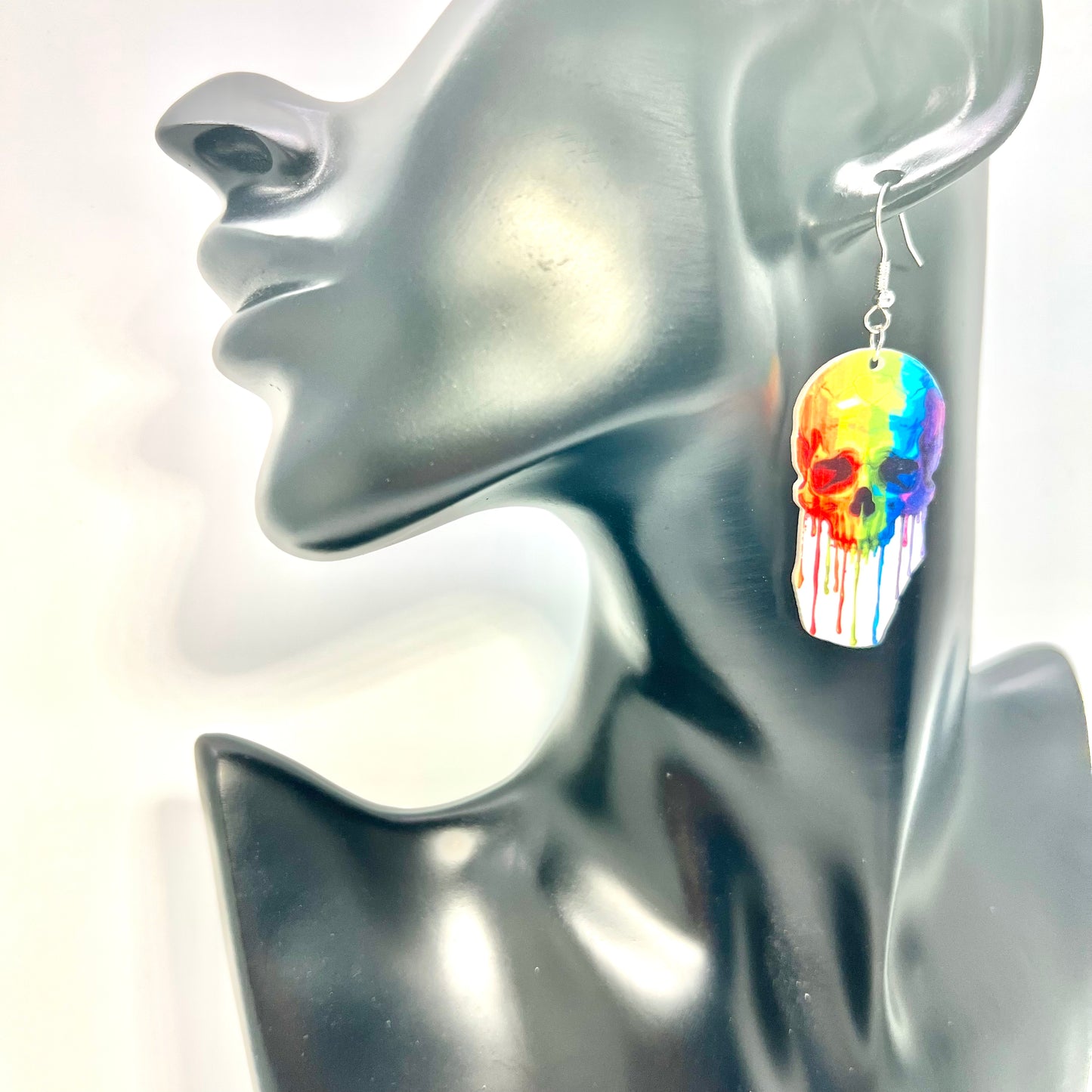 Rainbow Skull Earrings