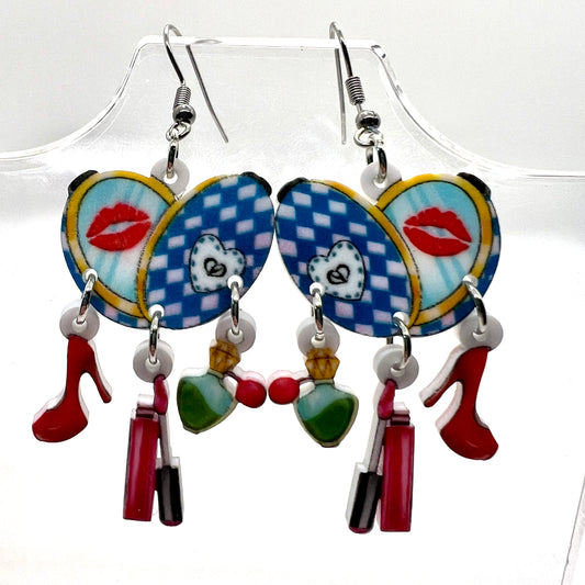 Makeup Compact Earrings