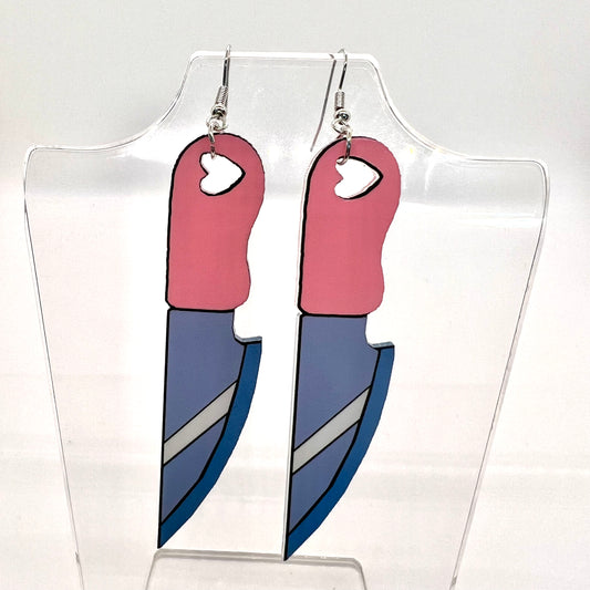 Pink Knife Earrings