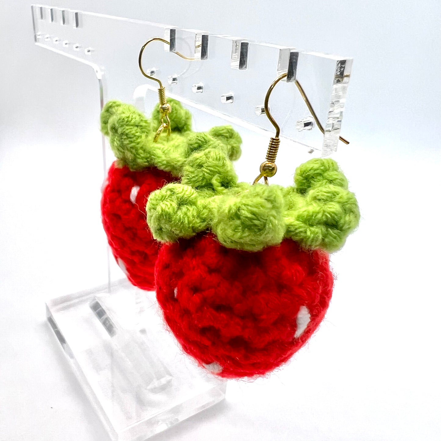 Crochet Strawberry Earrings
